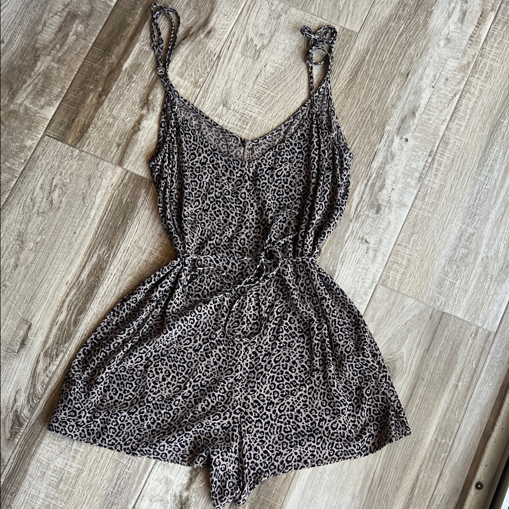 American Eagle Outfitters Leopard Print Pajama Romper